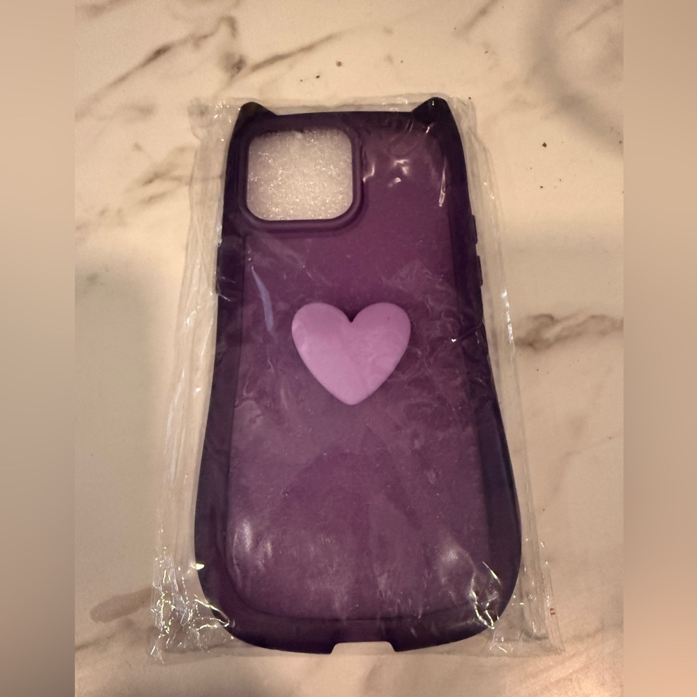 iPhone 14 Pro Max Case 3D Heart Cat Ears Purple Brand New Sealed